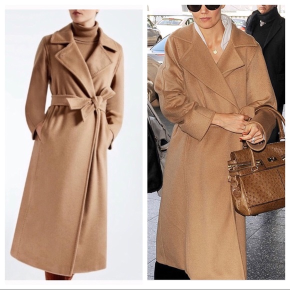 camel hair wrap coat